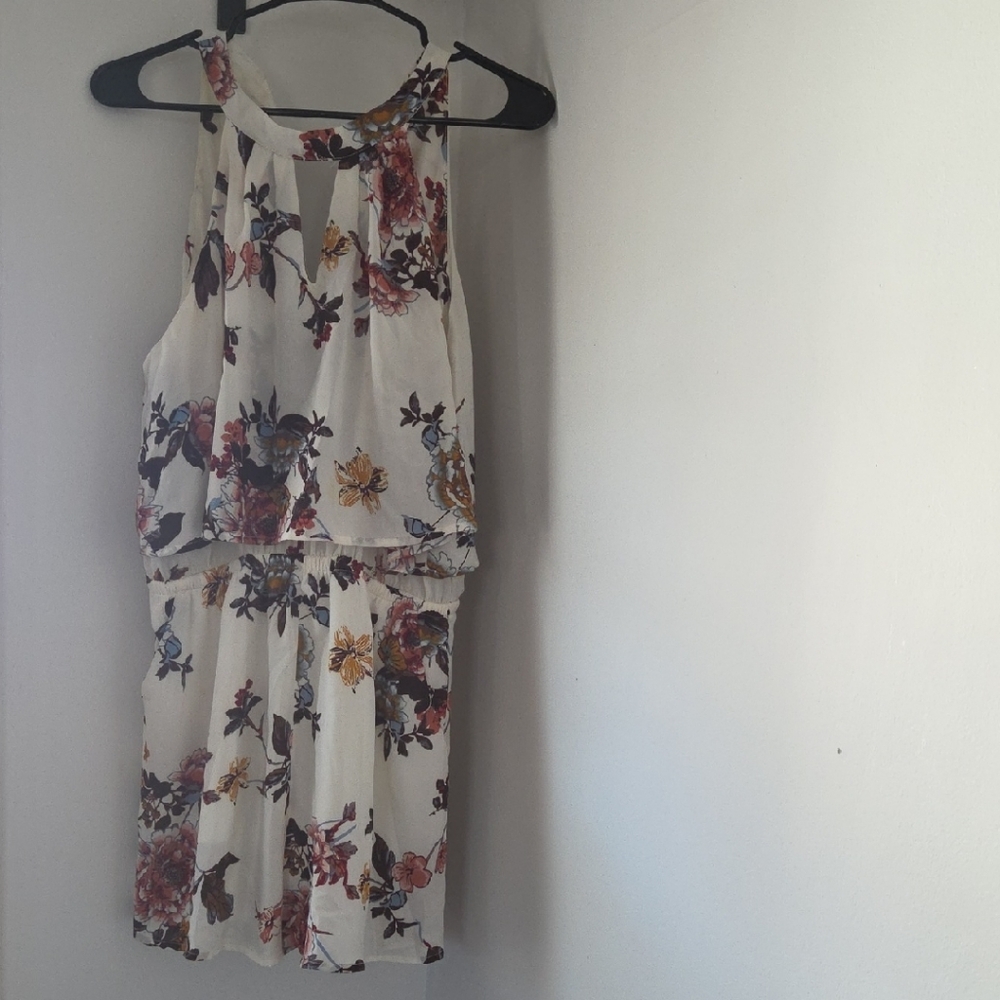 Blue Rain Floral Halter Mini Dress